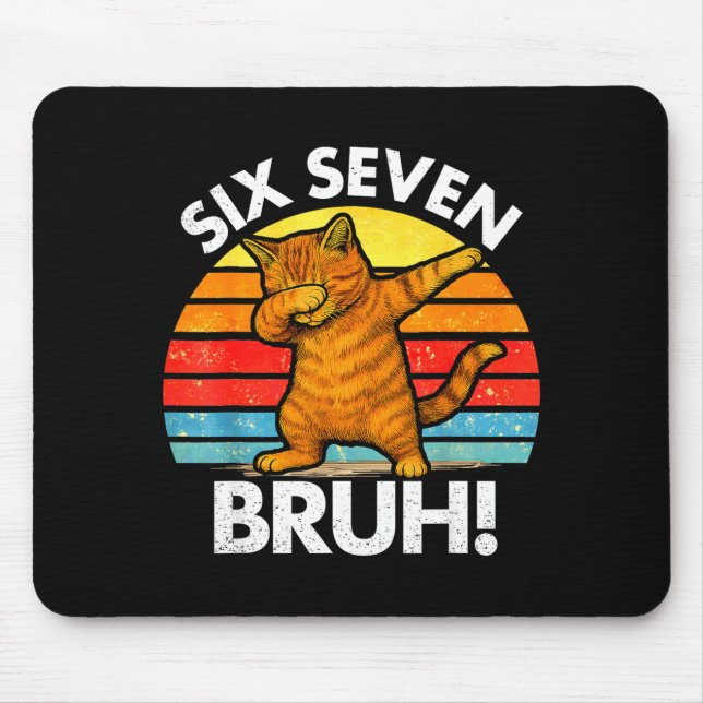 Mousepad 67 Meme Dabbing Cat Six Seven 6 7  (Frente)