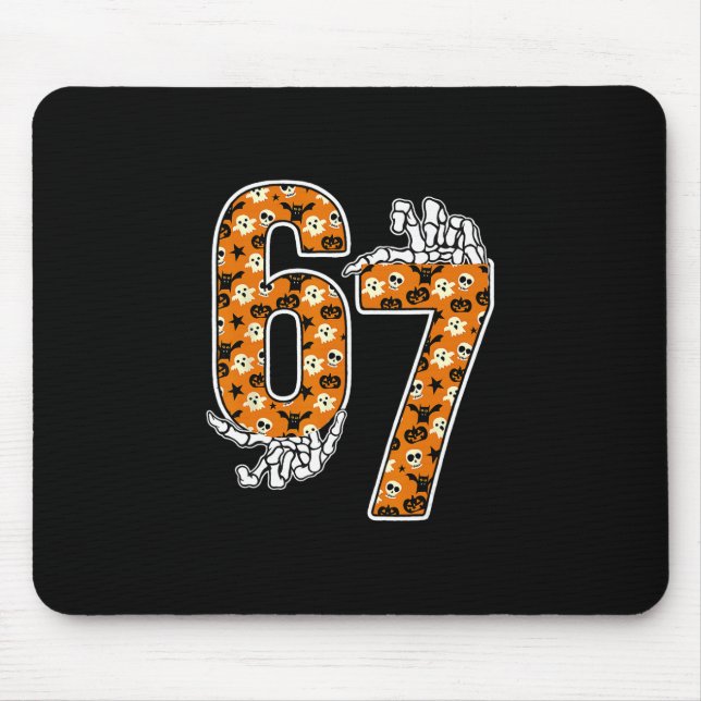 Mousepad 67 Meme de Halloween 6 7 Números Seis Sete Criança (Frente)