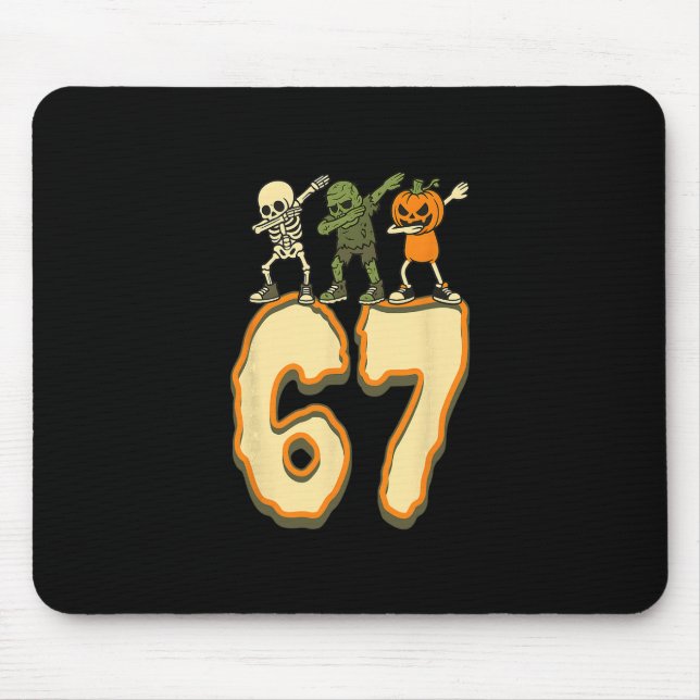 Mousepad 67 Meme de Halloween 6 7 Números Seis Sete Criança (Frente)
