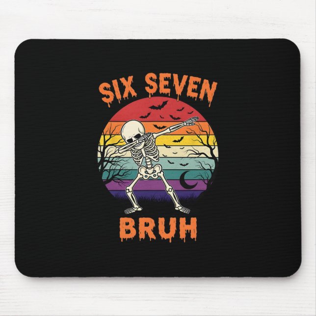 Mousepad 67 Meme de Halloween Números de Esqueleto Seis Set (Frente)