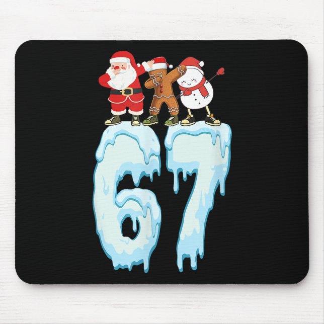 Mousepad 67 Meme de Natal 6 7 Números Seis Sete Crianças En (Frente)