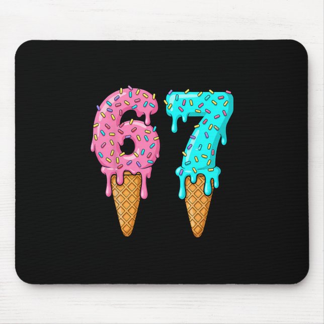 Mousepad 67 Meme de Sorvete Drip Engraçado Six Seven Geraçã (Frente)