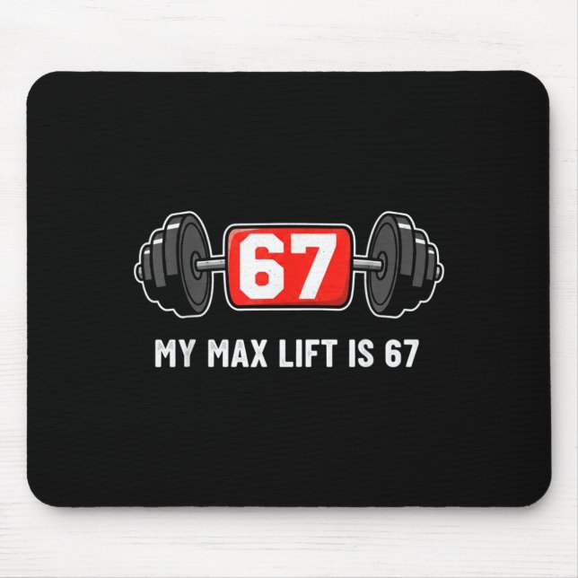 Mousepad 67 Meme Engraçado 6 7 Seis Sete Treino de Academia (Frente)