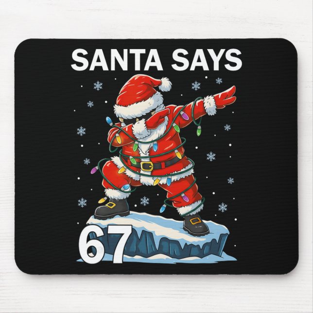 Mousepad 67 Meme Engraçado Seis Sete Natal 6-7 Meme Papai N (Frente)