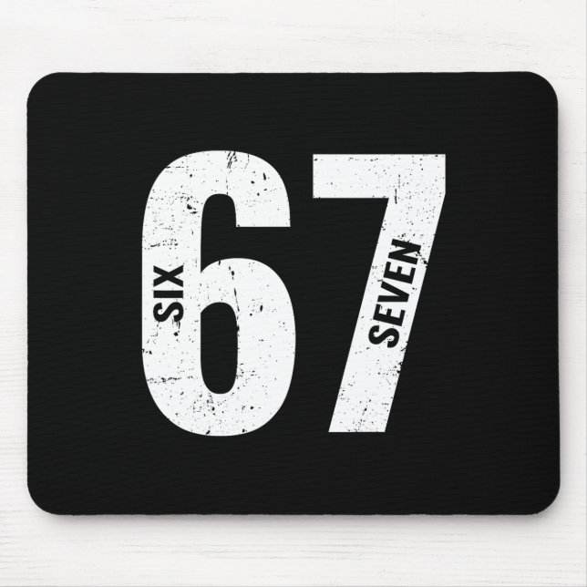 Mousepad 67 Meme Engraçado Seis Sete Retro (Frente)