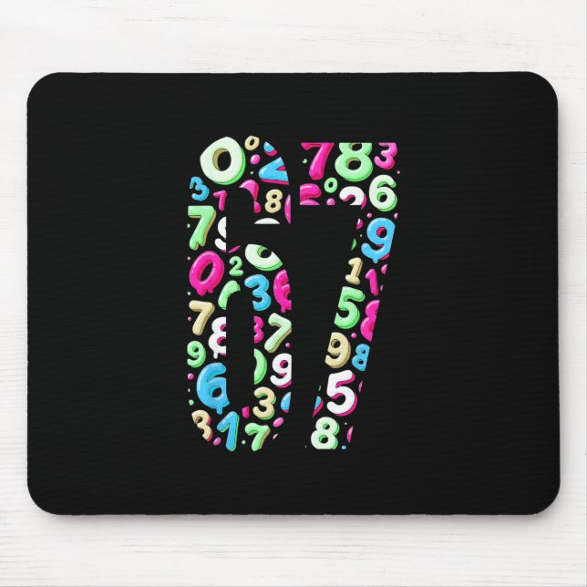 Mousepad 67 Meme Escondido Tendência Gen Z Alpha Seis Sete  (Frente)