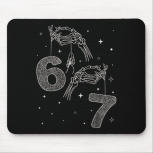 Mousepad 67 Meme Esqueleto Mão Divertido Halloween Six Seve