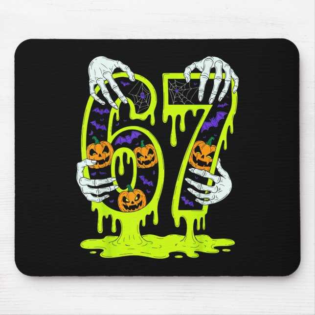 Mousepad 67 Meme Esqueleto Tendência Halloween Divertido Se (Frente)