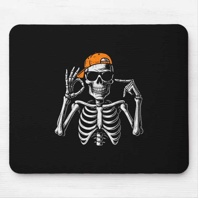 Mousepad 67 Meme Esqueleto Tendência Halloween Engraçado Se (Frente)