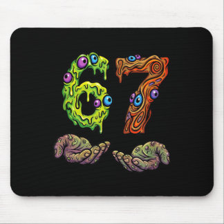 Mousepad 67 Meme Funny Gen Alpha Six Seven Hands Gesture Br