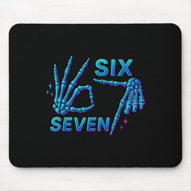 Mousepad 67 Meme Mão de Esqueleto 6 7 Halloween Seis Sete D (Frente)