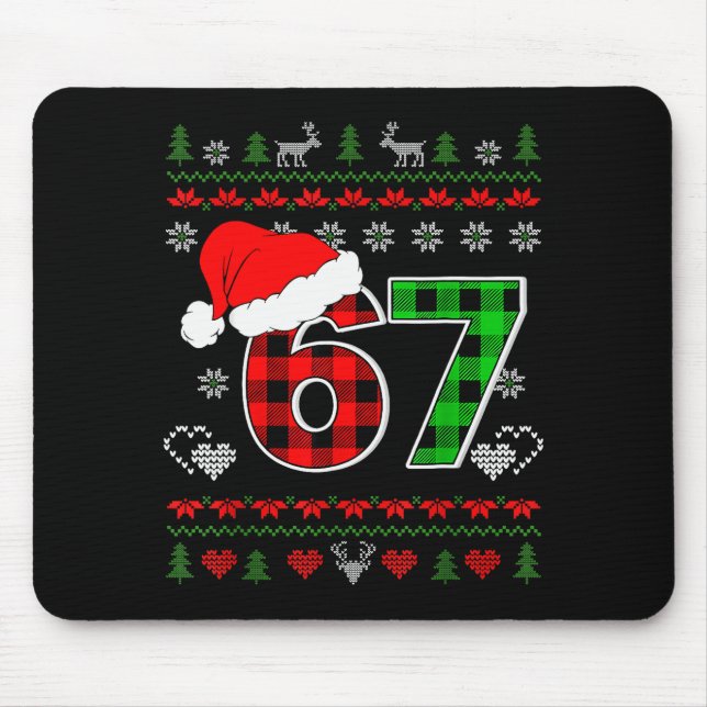 Mousepad 67 Meme Natal Six Seven Xmas Suéter Feio Homens  (Frente)