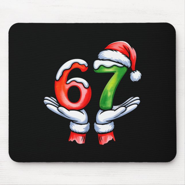 Mousepad 67 Meme Papai Noel Mão Divertido Seis Sete Natal (Frente)