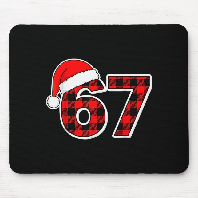 Mousepad 67 Meme Piadas Natal Vermelho Xadrez Natal Pijamas (Frente)
