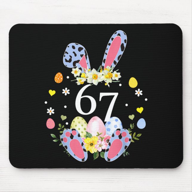 Mousepad 67 Meme Seis Sete 6 7 Coelho Leopardo Crianças Div (Frente)