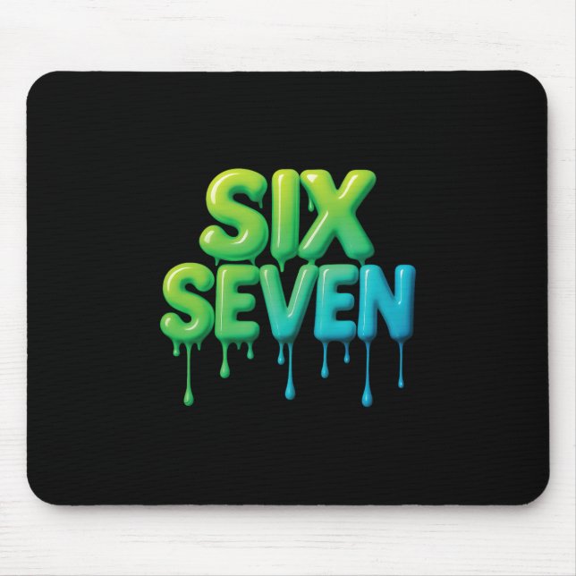 Mousepad 67 Meme Seis Sete 6-7 Piada Divertida da Internet  (Frente)