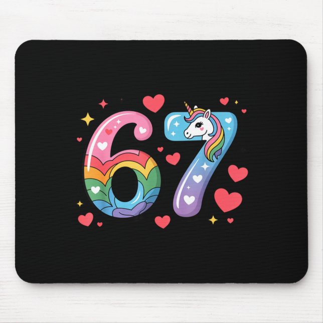 Mousepad 67 Meme Shirt Number Funny Six Seven 6 7  (Frente)