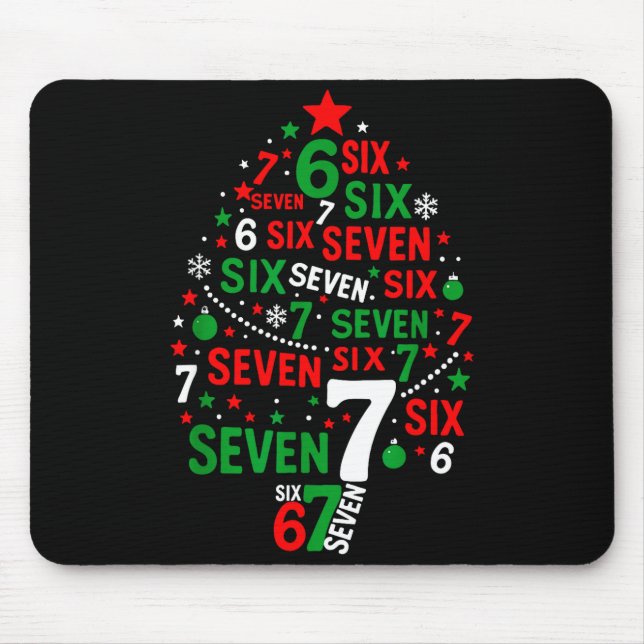 Mousepad 67 Meme Six Seven Boys Girls Kids Christmas Tree  (Frente)