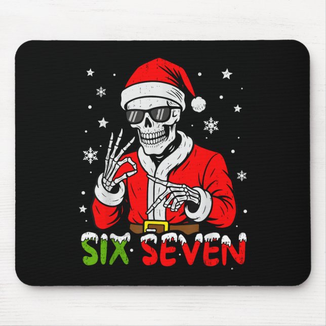 Mousepad 67 Meme Six Seven Esqueleto Papai Noel Natal Diver (Frente)