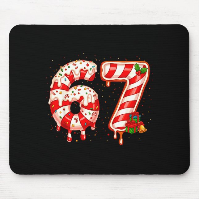 Mousepad 67 Meme Six Seven Merry Christmas Xmas Cream Drip  (Frente)