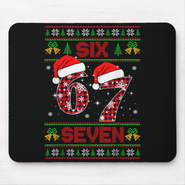 Mousepad 67 Meme Six Seven Suéter Feio De Natal Para Crianç (Frente)