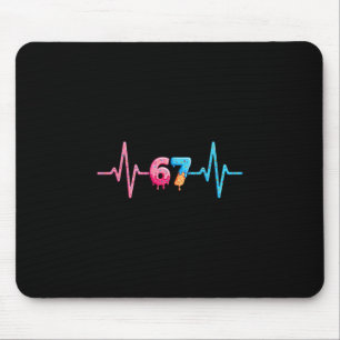 Mousepad 67 Meme Sorvete Coração Batimento Cardíaco Diverti