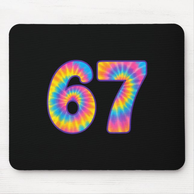 Mousepad 67 Meme Tie Dye Retro Six Seven  (Frente)