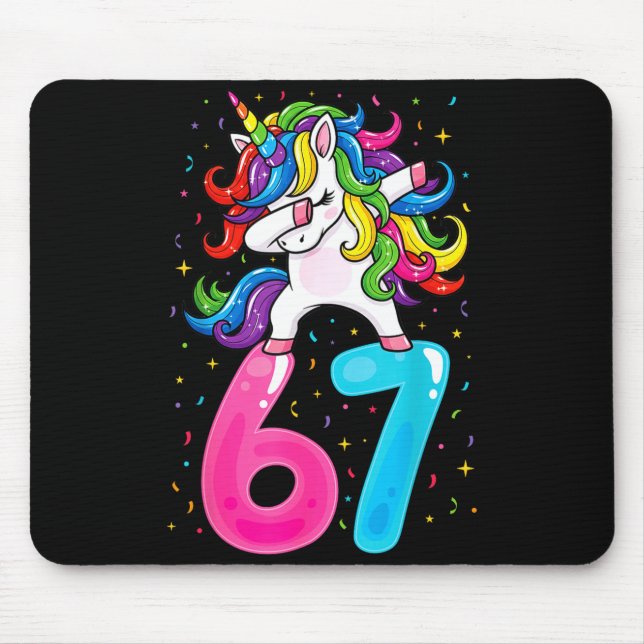 Mousepad 67 Meme Unicórnio Para Meninas Seis Sete Cérebro G (Frente)