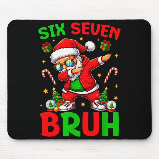 Mousepad 67 Natal Divertido Seis Sete Meme Brainrot Papai N (Frente)