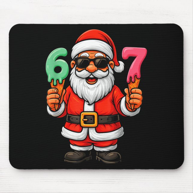 Mousepad 67 Natal Divertido Seis Sete Sorvete Meme 67 Nat (Frente)