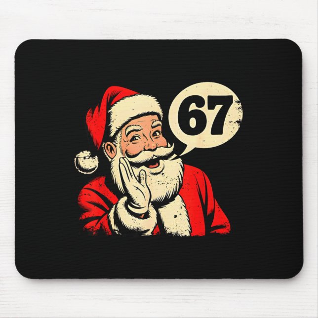 Mousepad 67 Natal Engraçado Seis Sete Meme Brainrot Papai N (Frente)