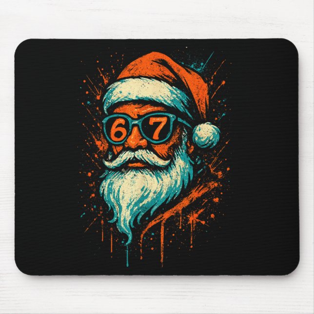 Mousepad 67 Natal Rosto do Papai Noel 6 7 Meme Seis Sete Ad (Frente)