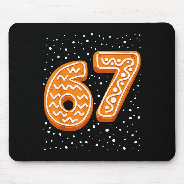 Mousepad 67 Neve de Natal 6 7 Biscoito de Natal Seis Sete N (Frente)