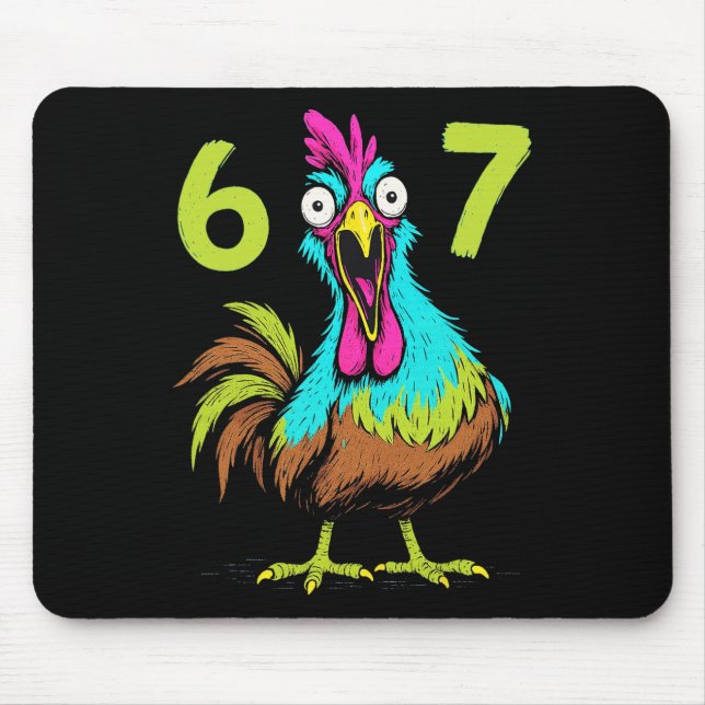 Mousepad 67 Piadas de Frango Meme Six Seven Humor de Jogado (Frente)