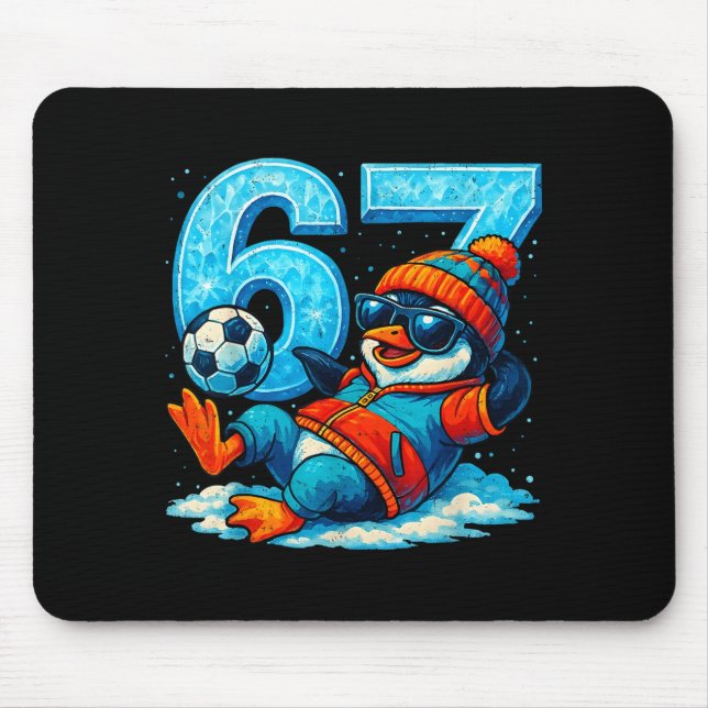 Mousepad 67 Presente de Meme de Inverno Engraçado de Futebo (Frente)