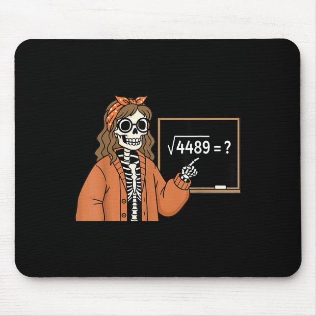 Mousepad 67 Professor de Matemática Esqueleto Halloween Rai (Frente)