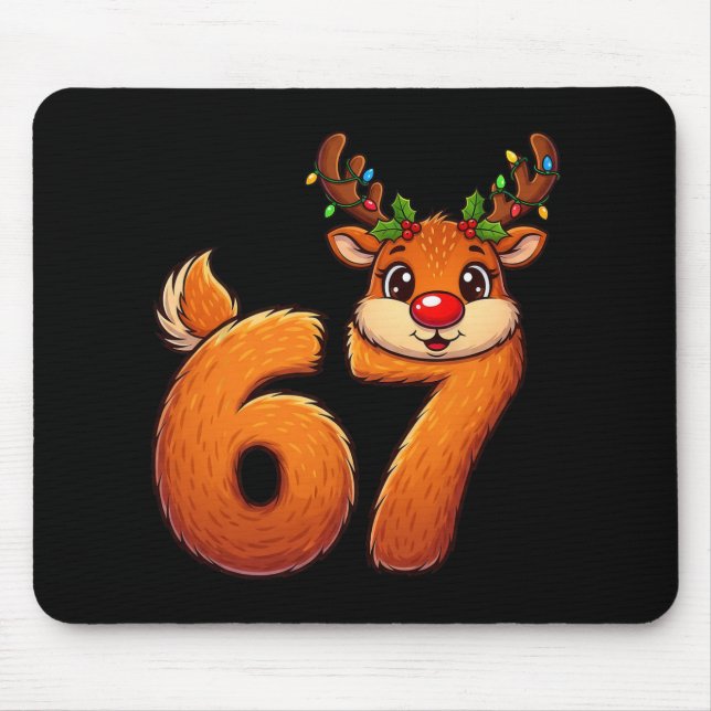 Mousepad 67 Roupas de Natal Engraçadas Rena Bruh Meme Pijam (Frente)