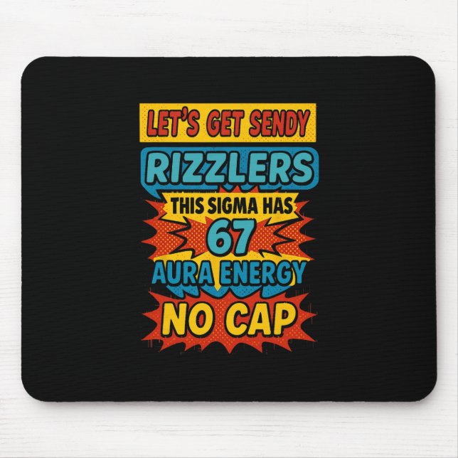Mousepad 67 Seis Sete Enviar Design Meme Engraçado 6 7 Sigm (Frente)