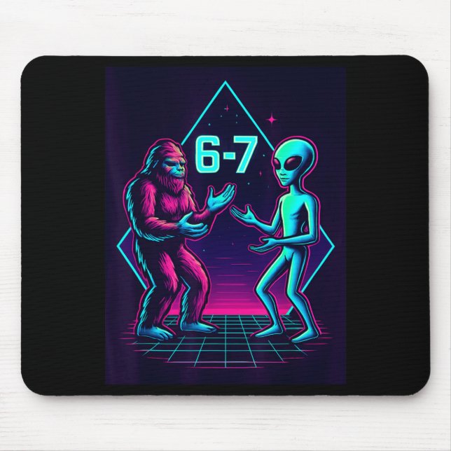 Mousepad 67 Seis Sete Meme Engraçado Pé Grande Alienígena S (Frente)