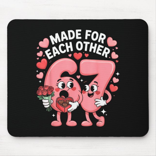Mousepad 67 Seis Sete Meme Geração Alpha Dia dos Namorados  (Frente)