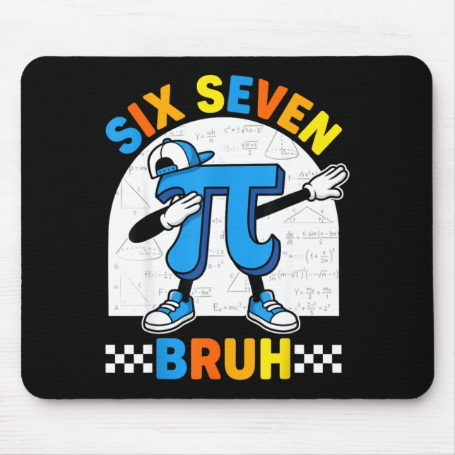 Mousepad 67 seis sete meme matemática dia engraçado profess (Frente)