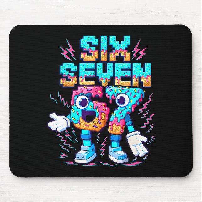 Mousepad 67 Six Seven 6-7 - Funny Italian Brainrot Ice Crea (Frente)