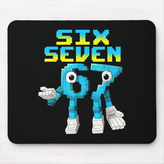 Mousepad 67 Six Seven 6-7 - Funny Italian Brainrot Kids Gam (Frente)