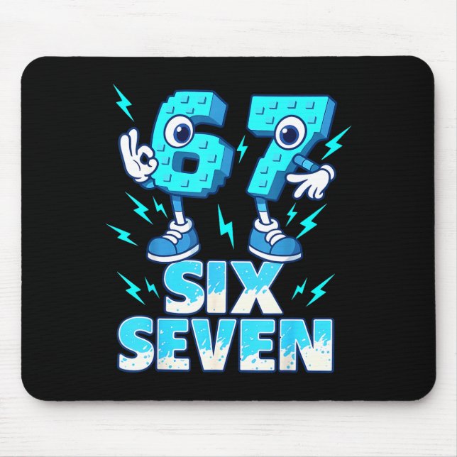Mousepad 67 Six Seven 6-7 - Funny Italian Brainrot Kids Gam (Frente)