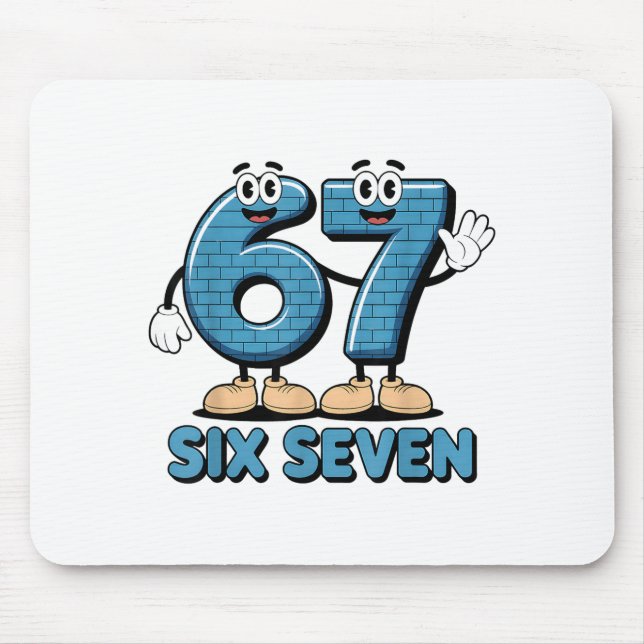 Mousepad 67 Six Seven 6-7 Funny Italian Brainrot Kids Gamin (Frente)