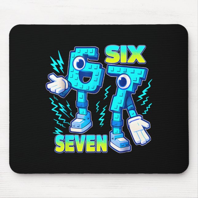 Mousepad 67 Six Seven 6-7 Funny Italian Brainrot Kids Gamin (Frente)