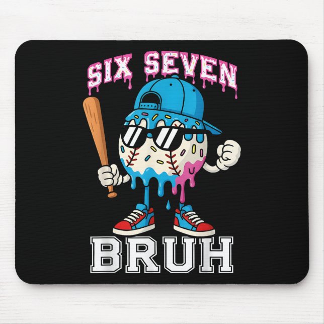 Mousepad 67 Six Seven Baseball Ice Cream Drip Number 67 Pla (Frente)