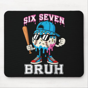 Mousepad 67 Six Seven Beisebol Sorvete Gotejamento Número 6