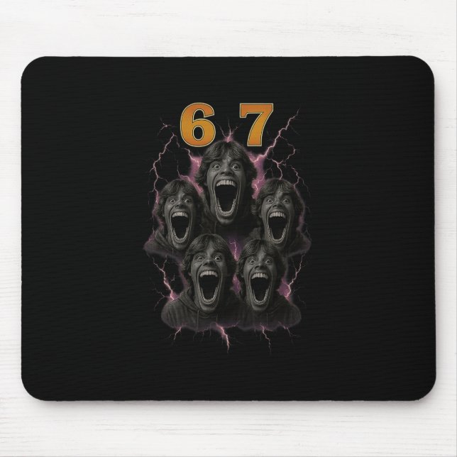 Mousepad 67 Six Seven Bootleg 6 7 Design de Meme Engraçado  (Frente)