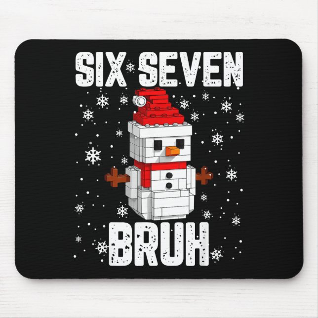 Mousepad 67 Six Seven Bruh Snowman Building Blocks Christma (Frente)